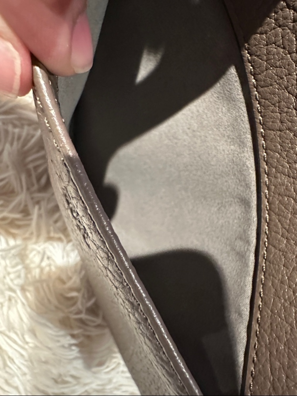 Vince Camuto Taupe Pebble Leather Crossbody Saddle Bag - Picture 3 of 14